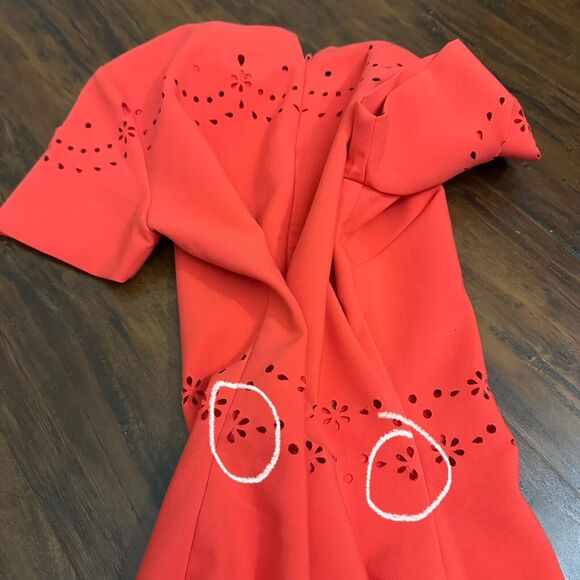 LIKELY Eyelet Manhattan Mini Dress Red Short Sleeve Party NWT *FLAWS* - Picture 8 of 15